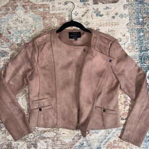 Tan/Pink Faux Suede Jacket